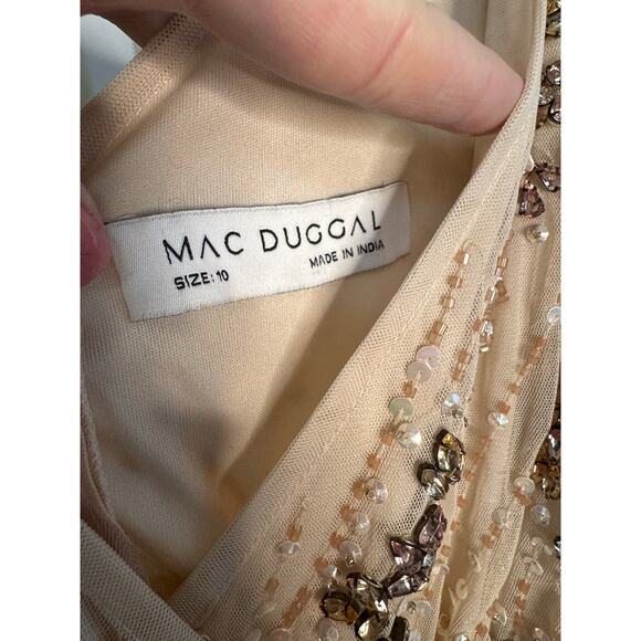 Mac Duggal NWT Bead Embellished A-Line Gown in Blush Size 10 - Picture 11 of 12